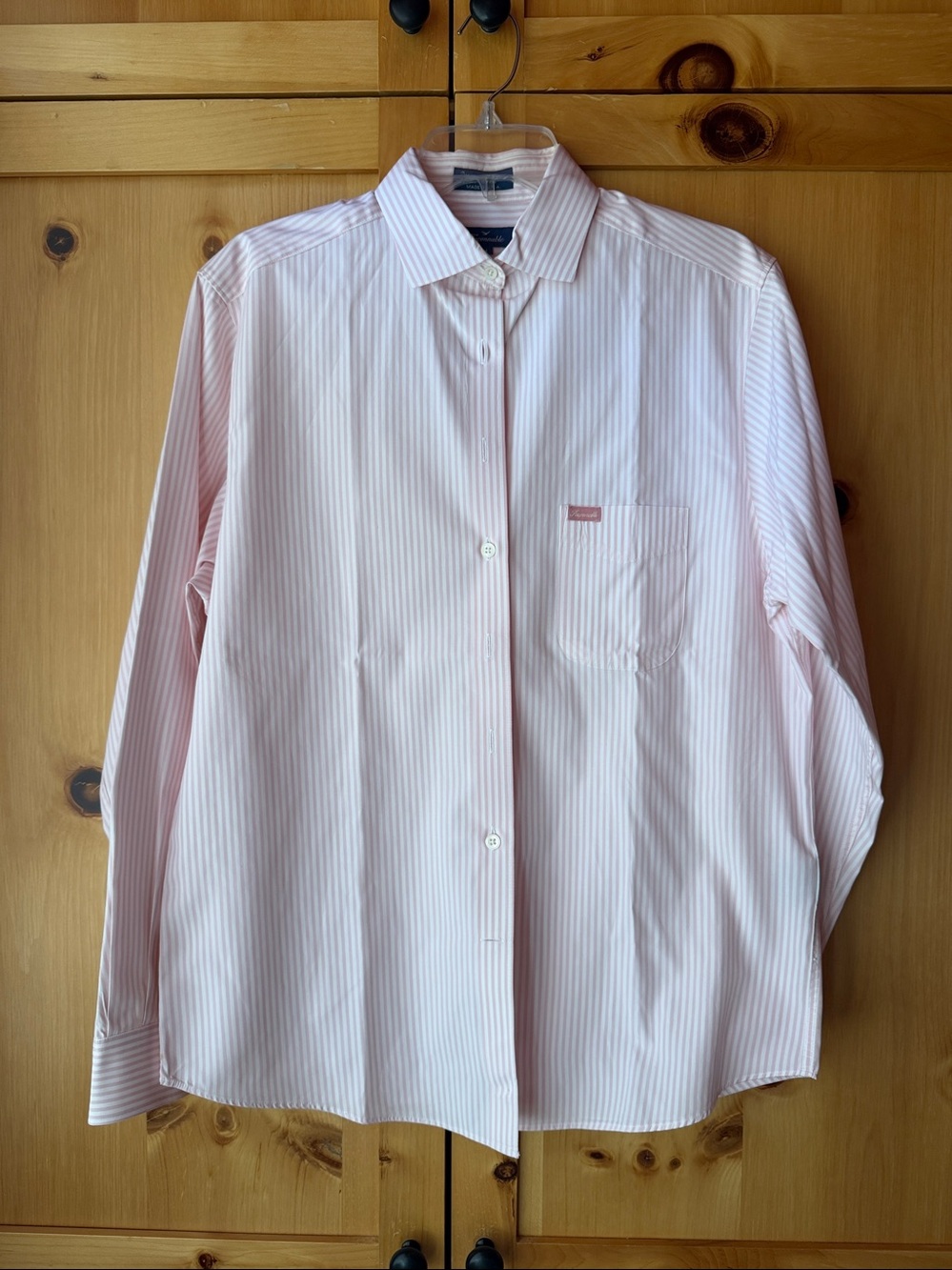 Façonnable women’s pink striped cotton shirt M
